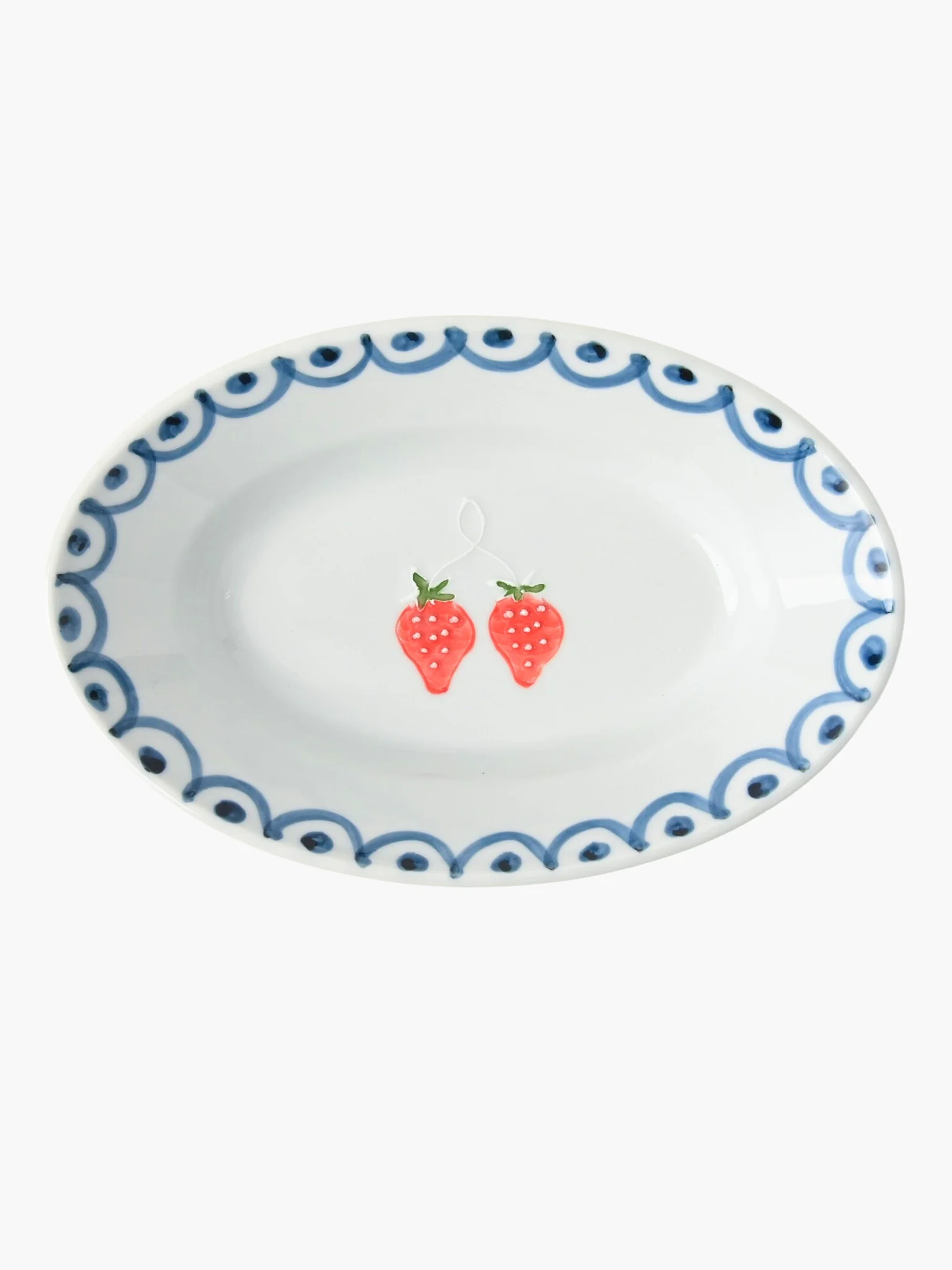 Aritaware Strawberry Oval bowl (21cm)