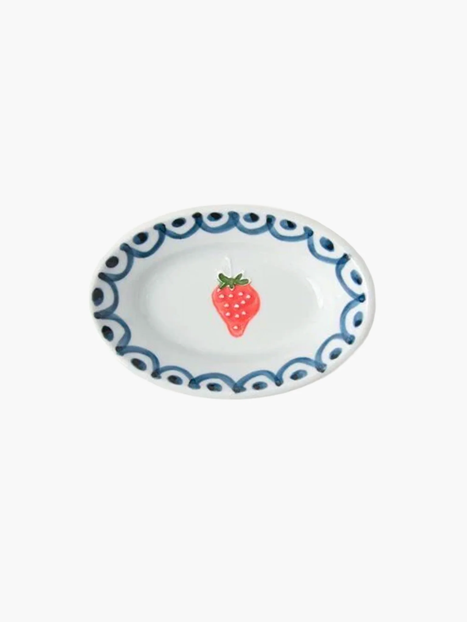 Aritaware Strawberry Oval Small Bowl  (12.5cm)