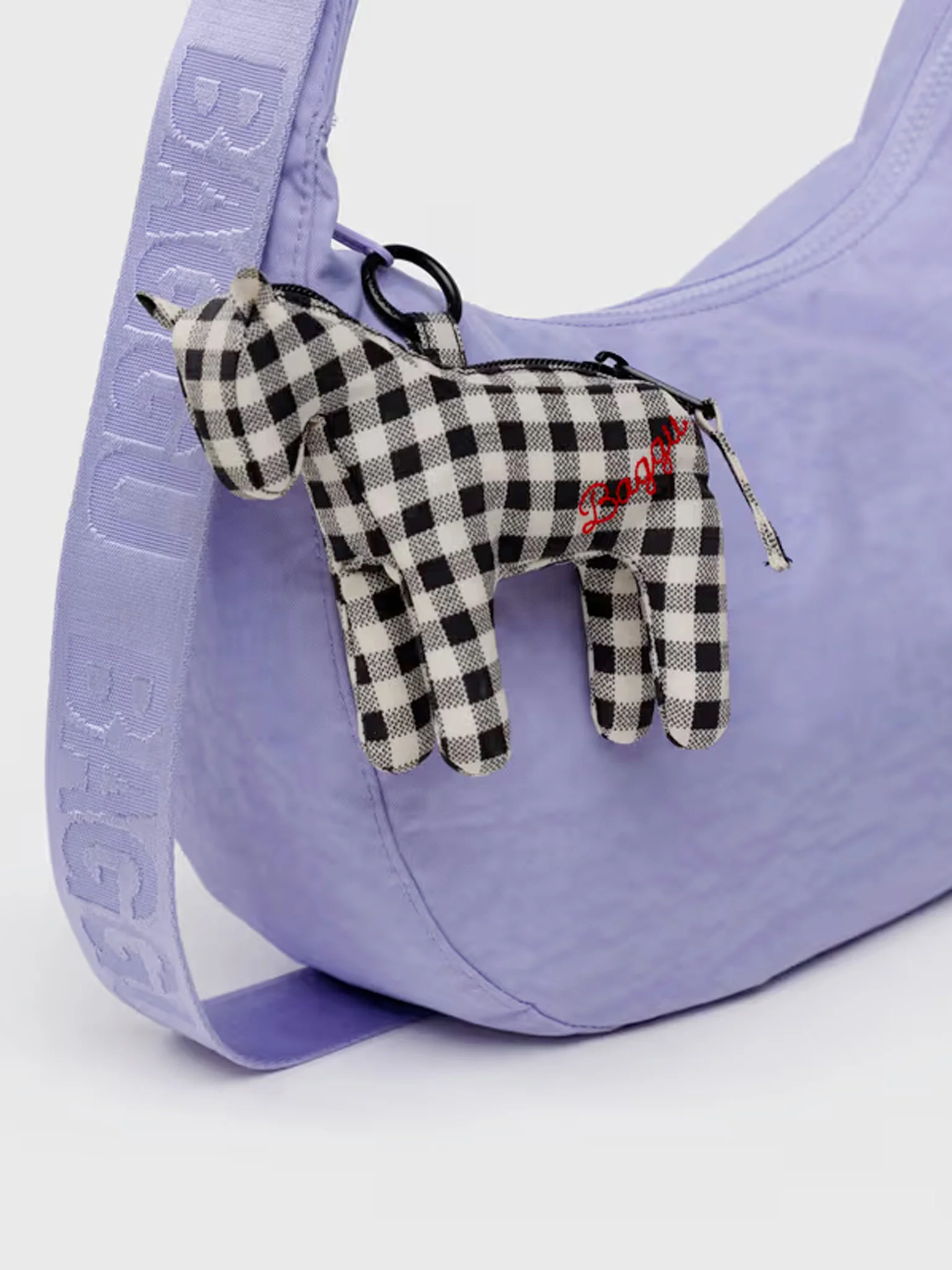 BAGGU Horse Charm - Black & White Gingham - Image 2