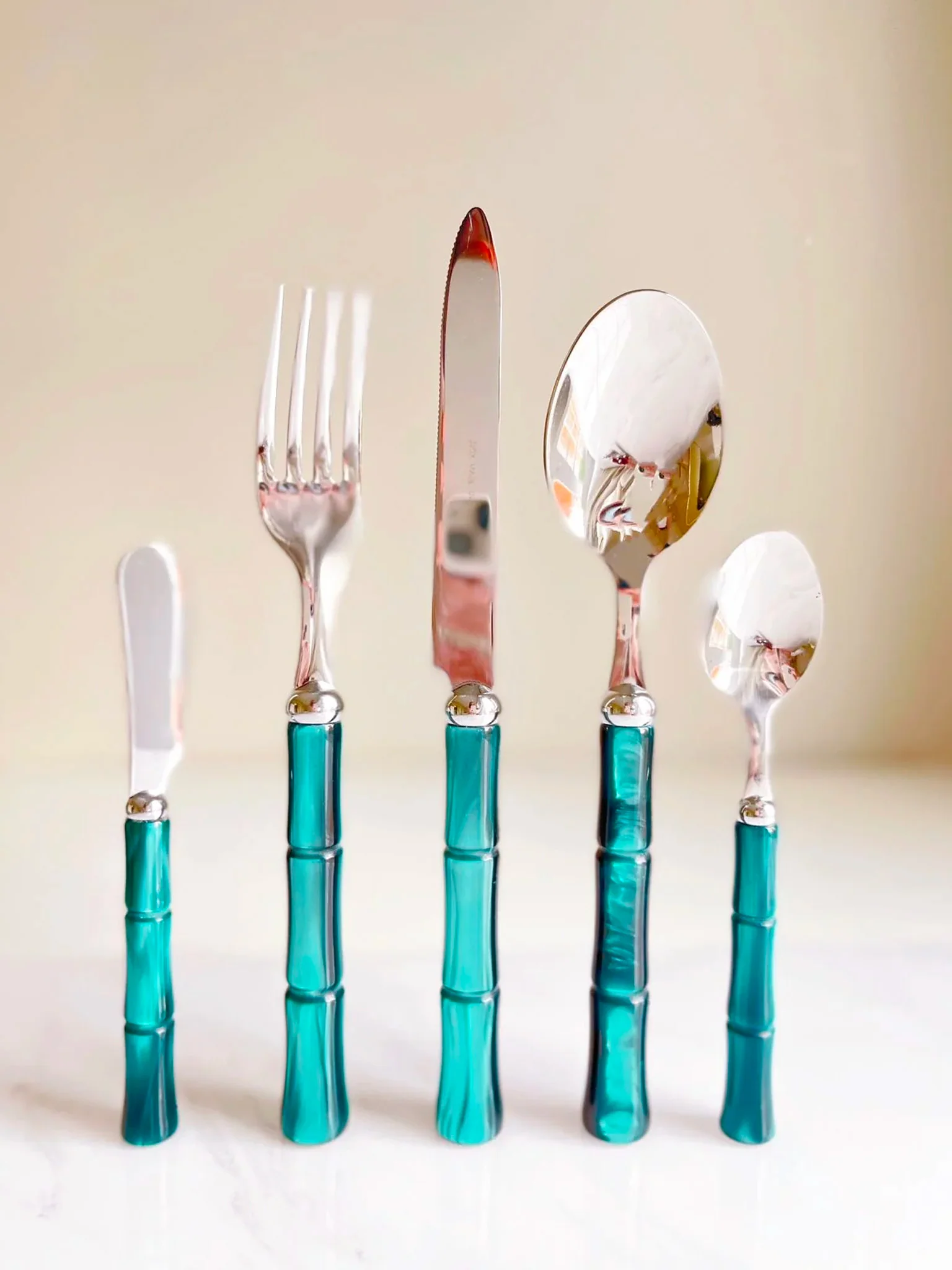 Rivadossi Bamboo Cutlery - Teal Green - Image 9