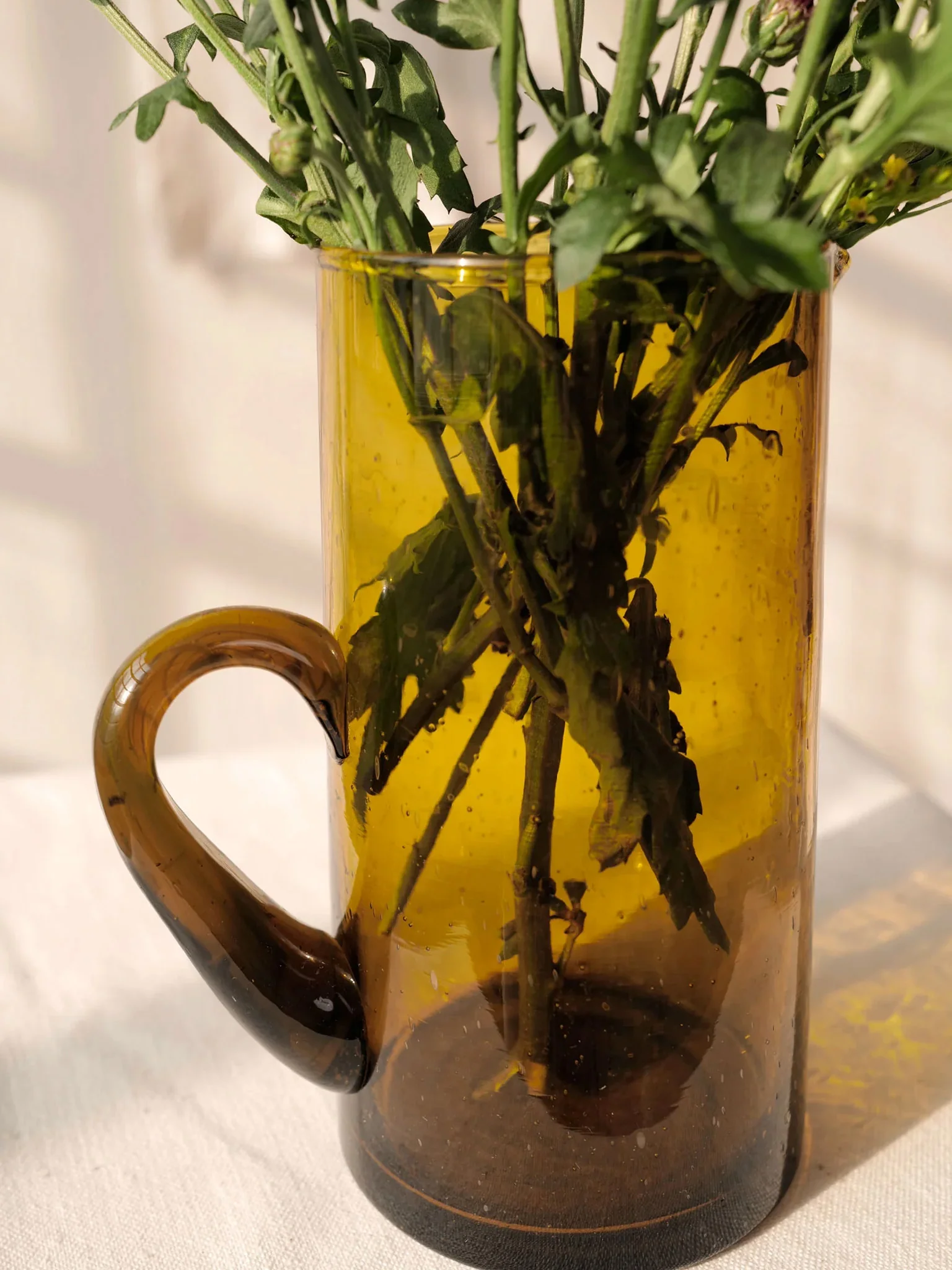 Beldi Moroccan Glass Pitcher - Amber - Image 3
