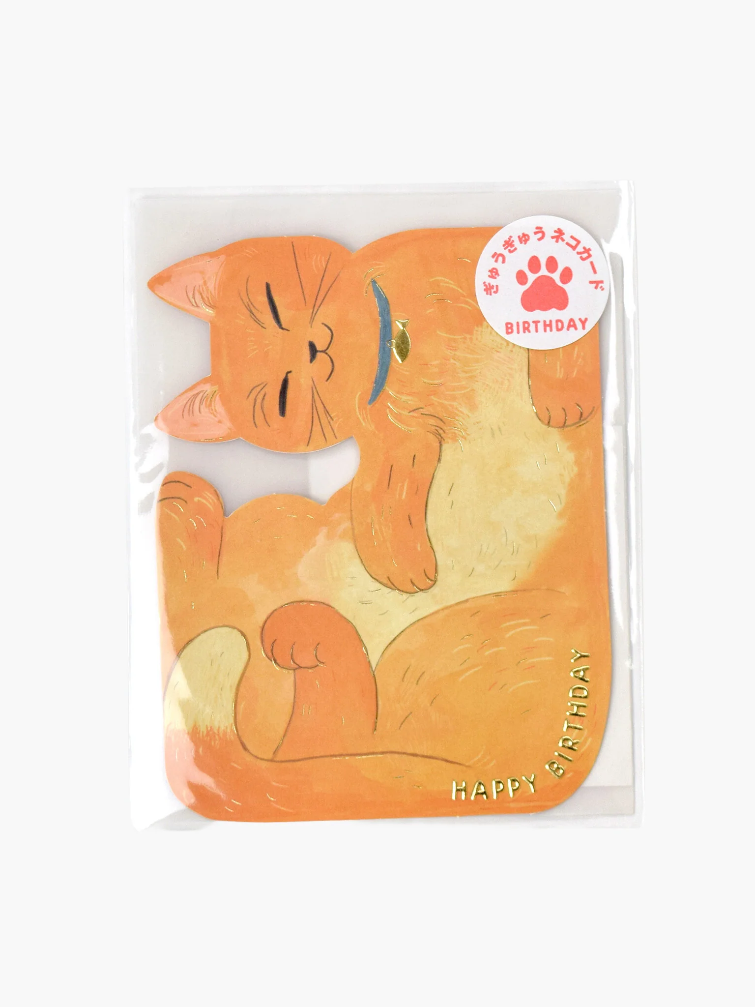 Cuddled Cat Birthday Card - Ginger Cat - Image 2