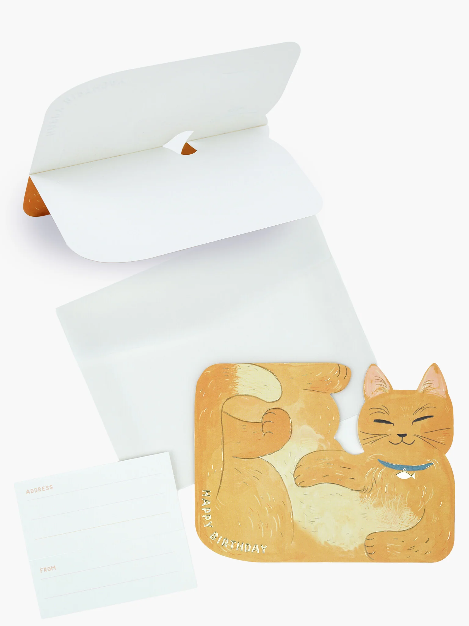 Cuddled Cat Birthday Card - Ginger Cat - Image 3