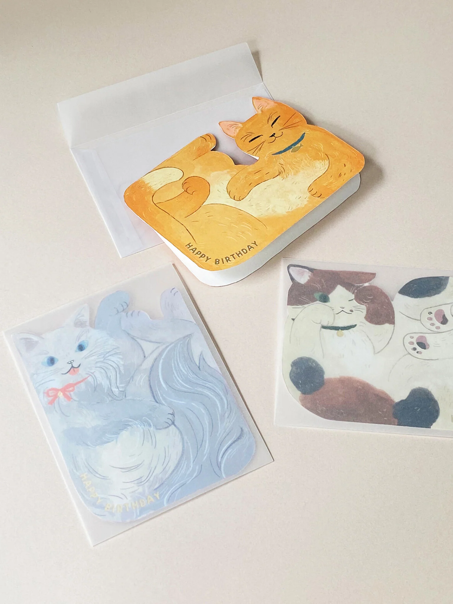 Cuddled Cat Birthday Card - Ginger Cat - Image 4