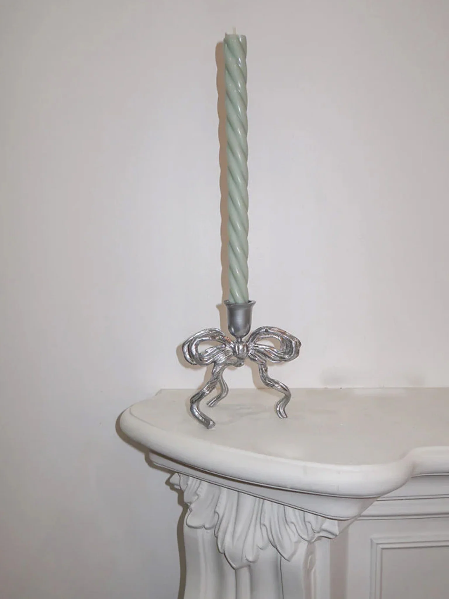 Bow Candle Holder - Silver - Image 2