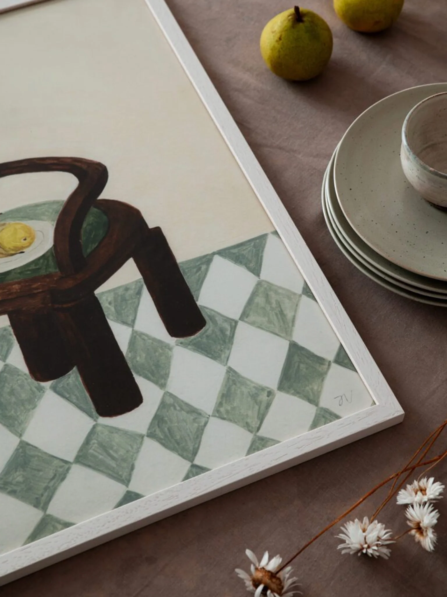 Chair with Fruit by Isabelle Vanderplassche (30x40cm) - Image 4