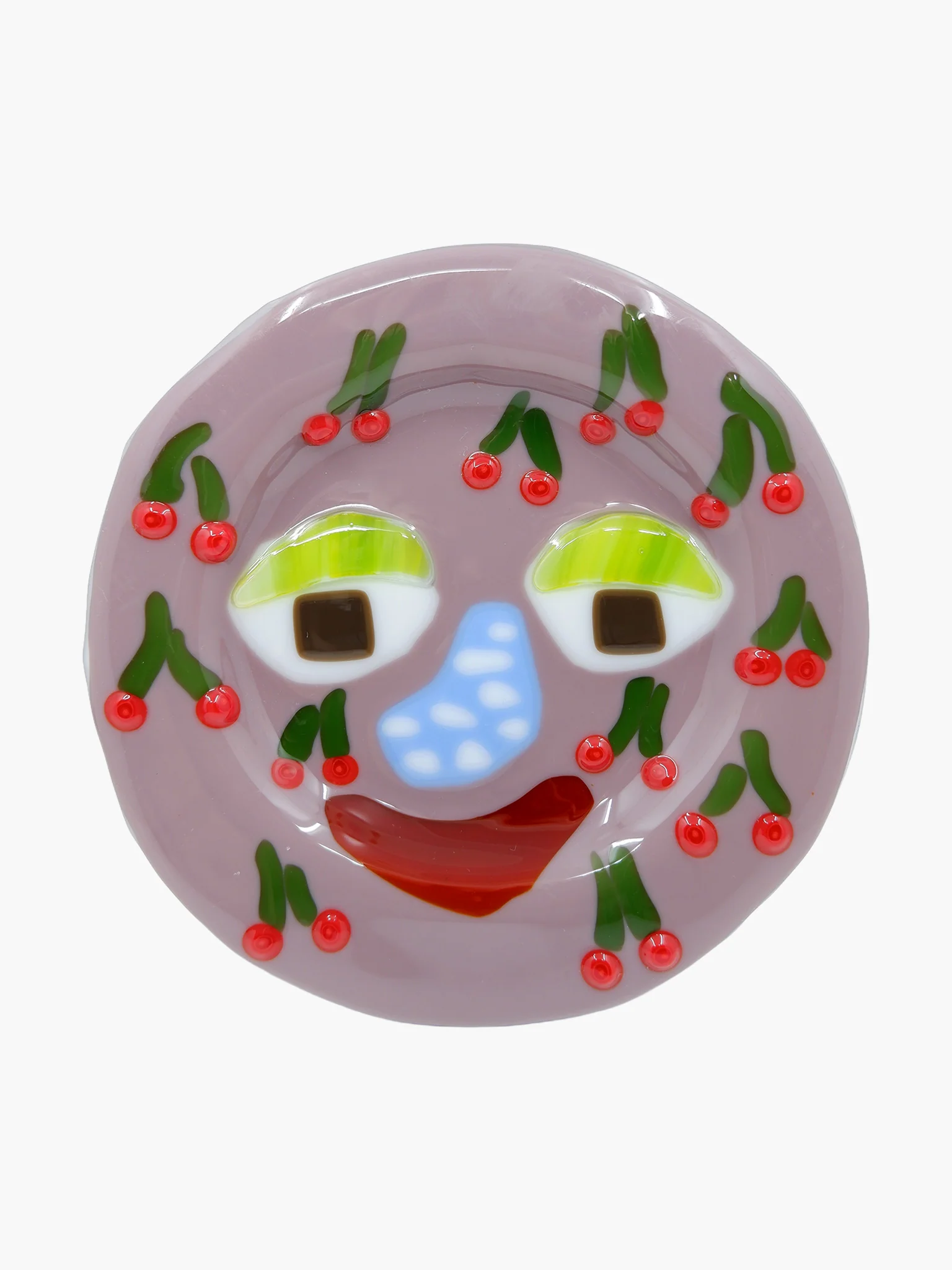 Cherry Face Glass Plate (16cm)