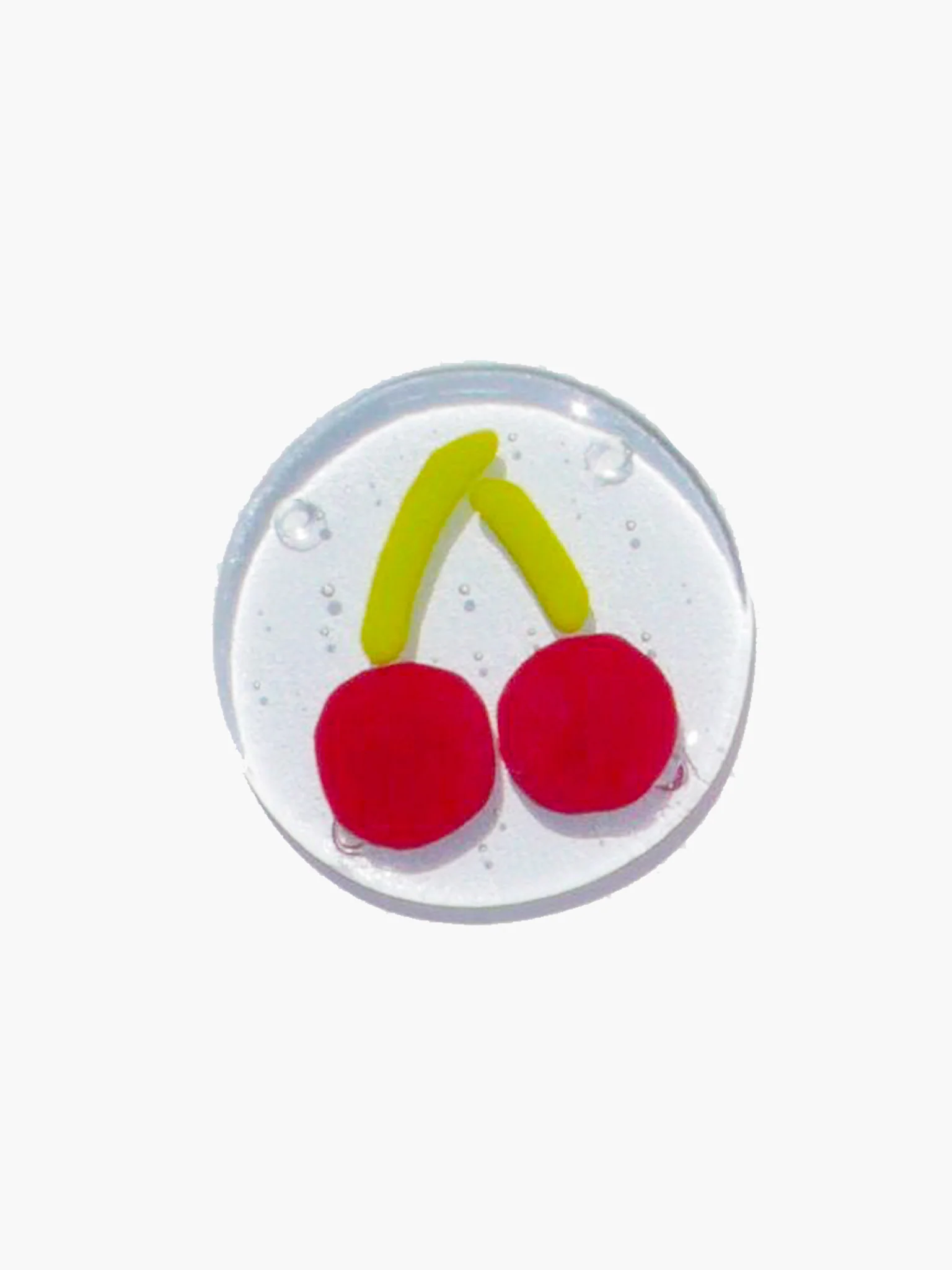 Clear Fruity Glass Coaster - Cherry