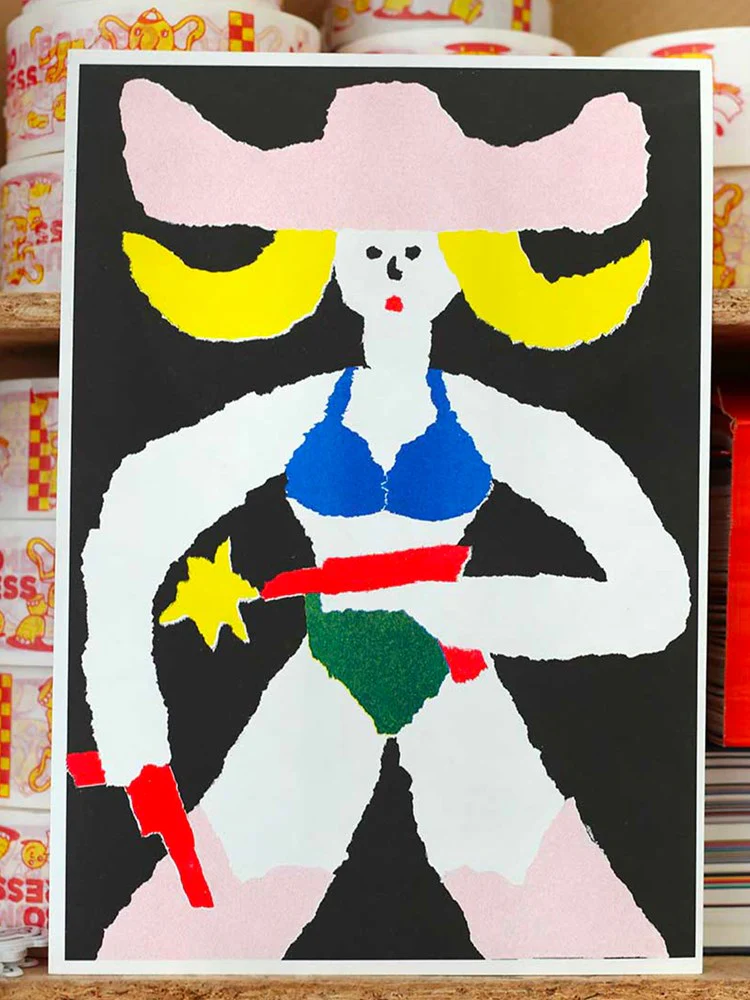 Cowgirl by Des Skordilis - Risograph Print (A4) - Image 3