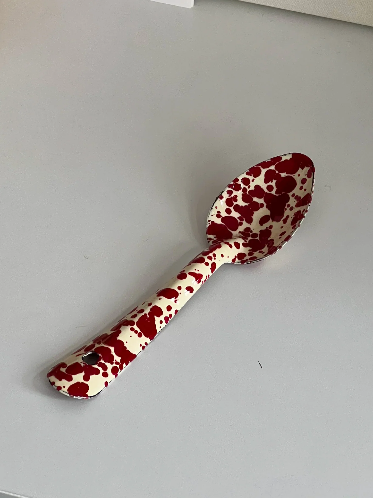 Splatter Small Spoon (15cm) - Burgundy & Cream - Image 2
