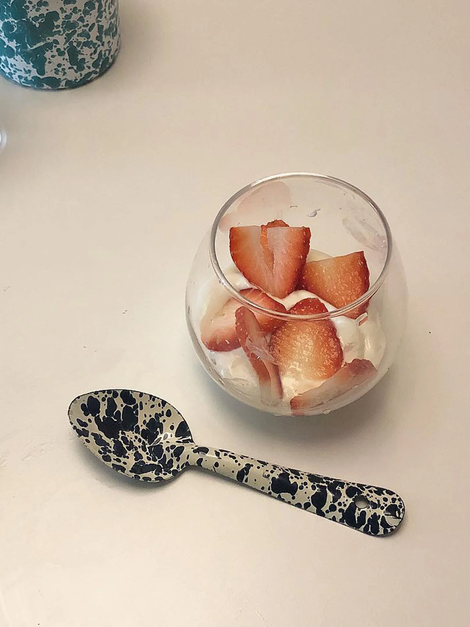 Splatter Small Spoon (15cm) - Navy and Cream - Image 2