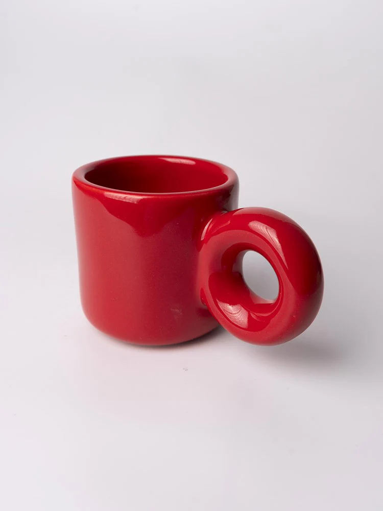 Donut Handle Mug - Red - Image 2