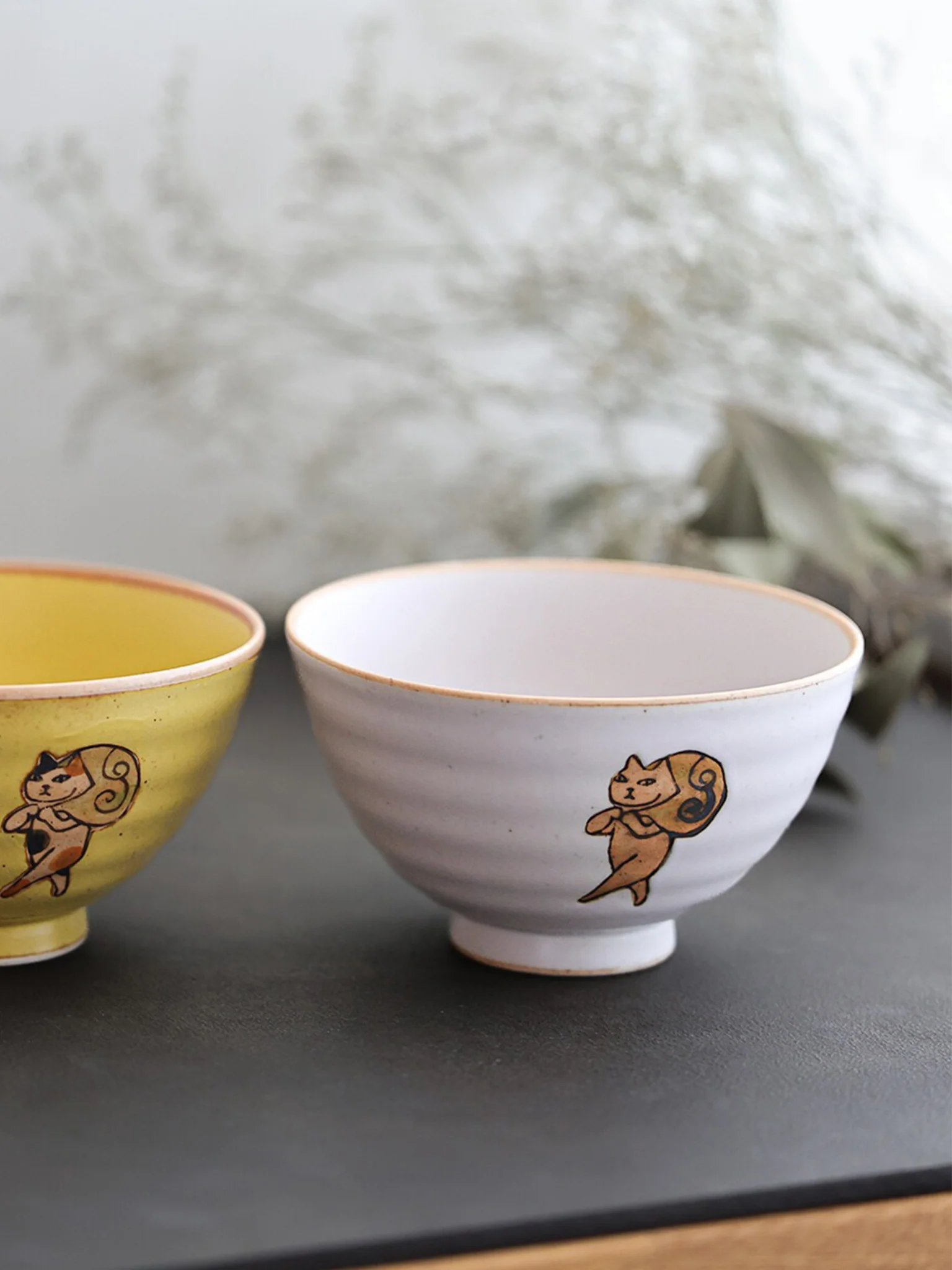 Dorobo Neko Bowl - Peach - Image 2