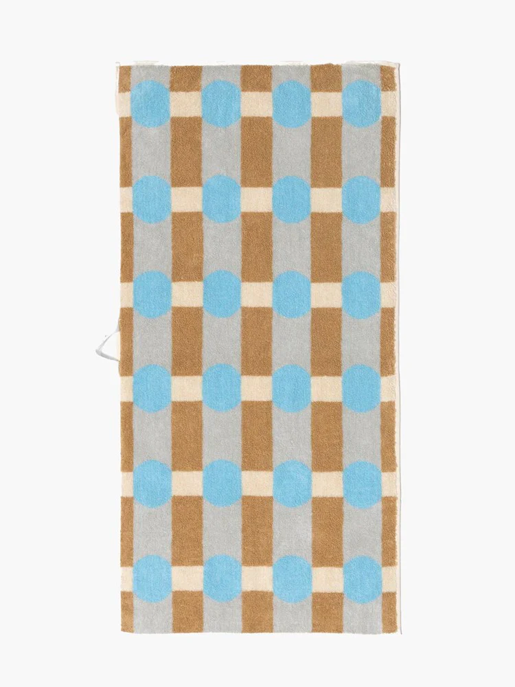 Dot Check Towel - Grey on Cream (40x80cm) - Image 3