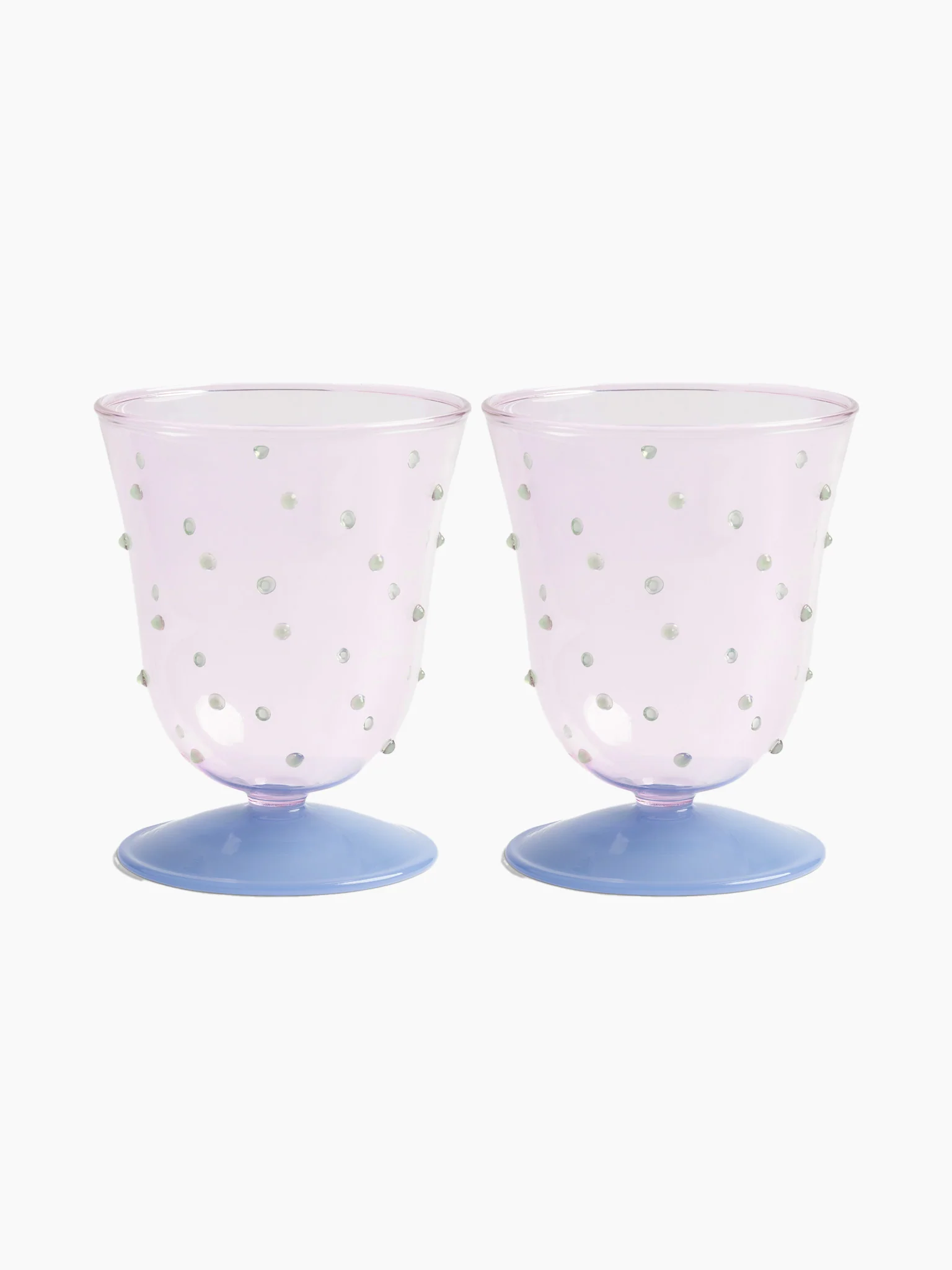 Dot Water Glasses (Set of 2) - Pink & Blue