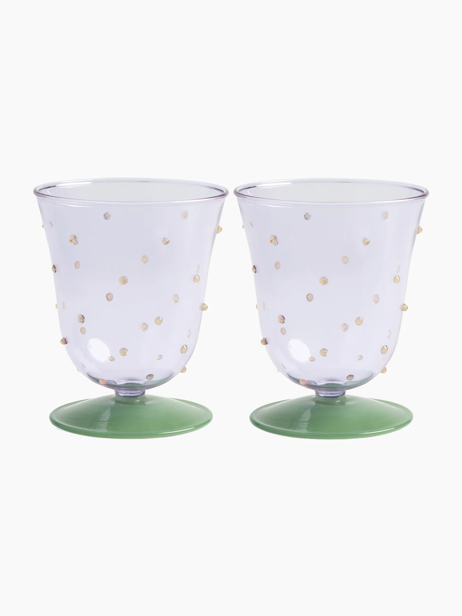 Dot Water Glasses (Set of 2) - Purple & Green
