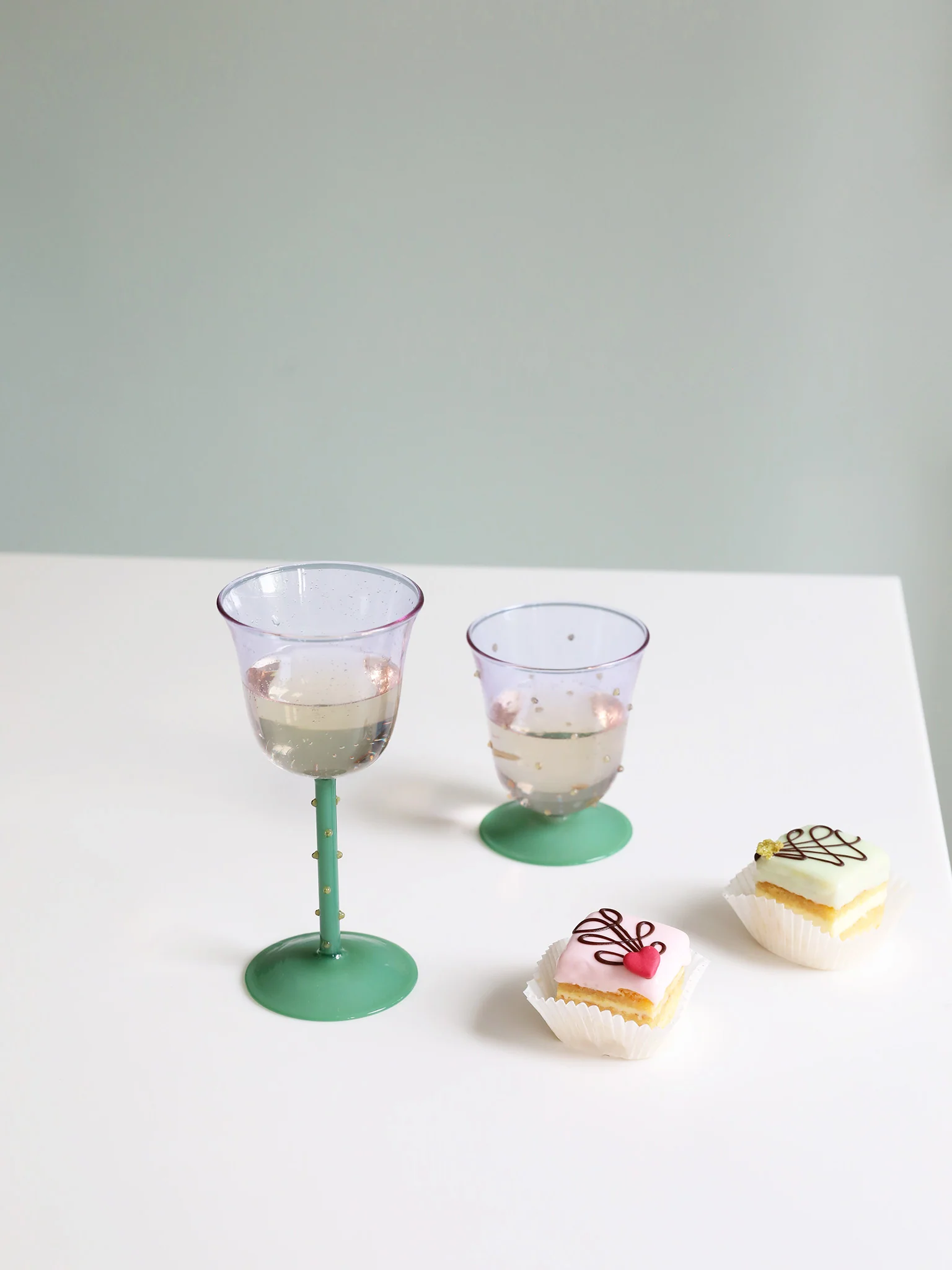 Dot Water Glasses (Set of 2) - Purple & Green - Image 2