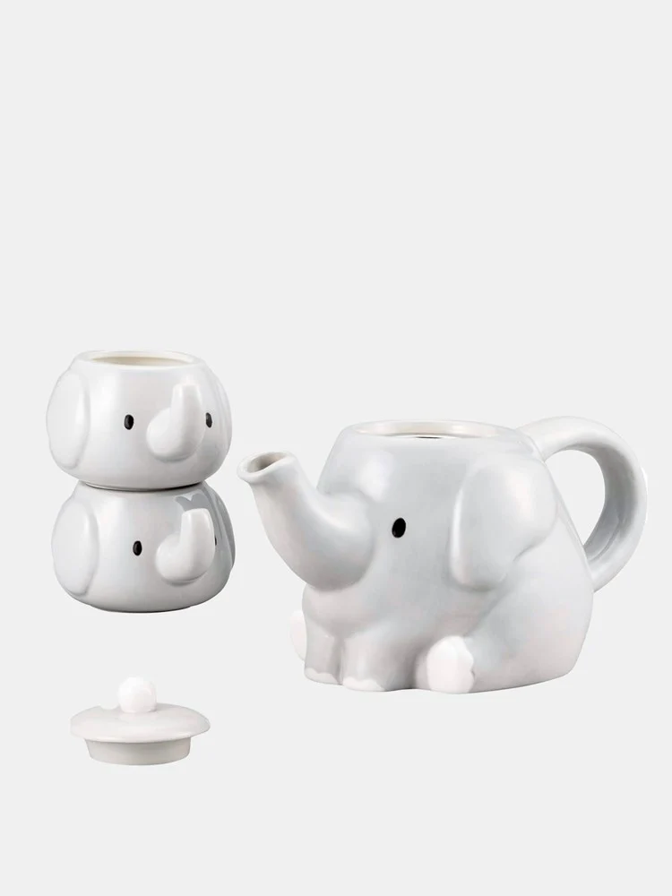 Elephant Family Teapot & Cup Set (600ml) - Image 3