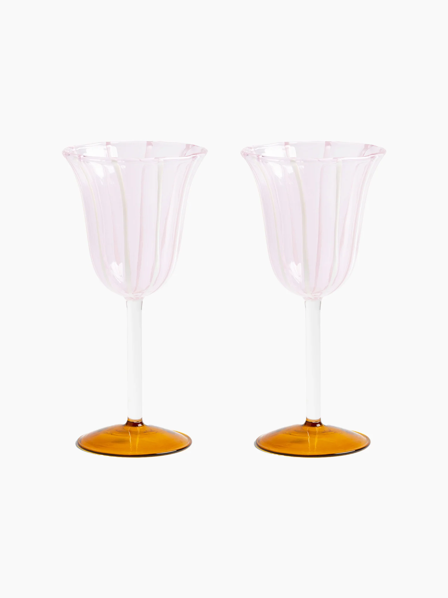 Eve Wine Glasses (Set of 2) - Pink & Amber