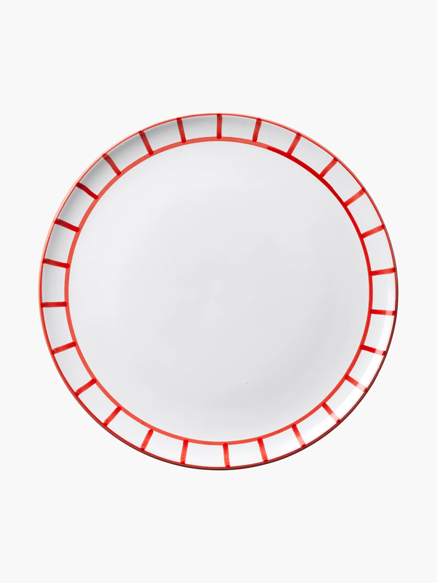 Fence Dinner Plate (25cm) - Lobster Red