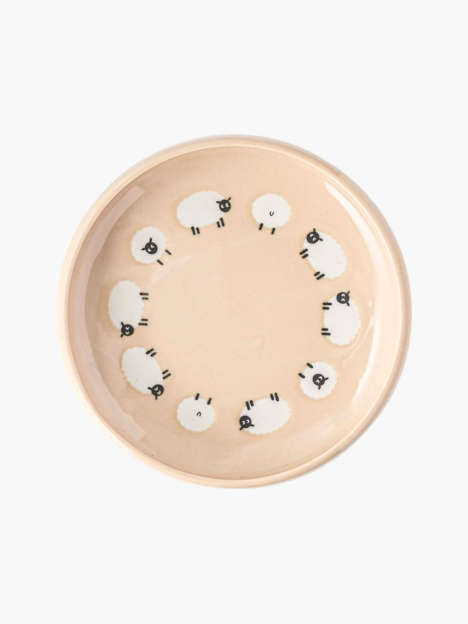 Gentle Lullaby Deep Plate (17cm) - Beige Sheep