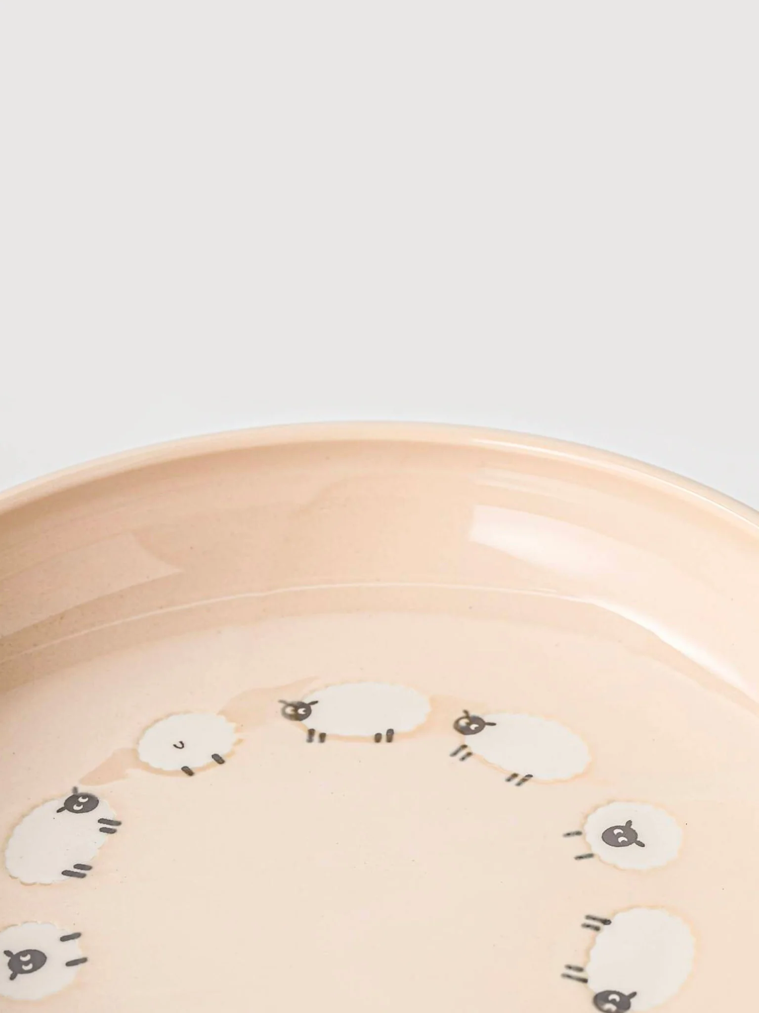 Gentle Lullaby Deep Plate (17cm) - Beige Sheep - Image 3
