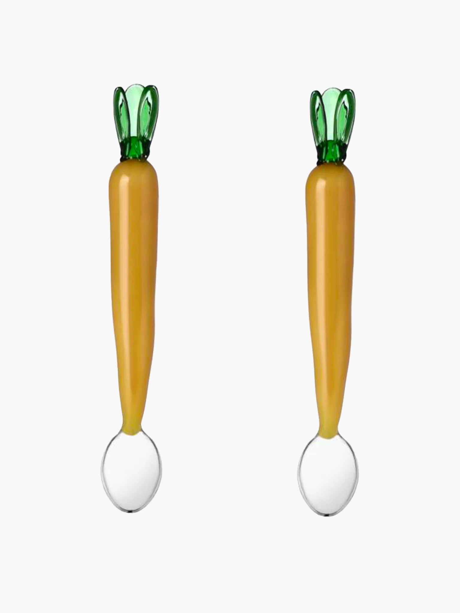 Glass Carrot Spoons - Set of 2
