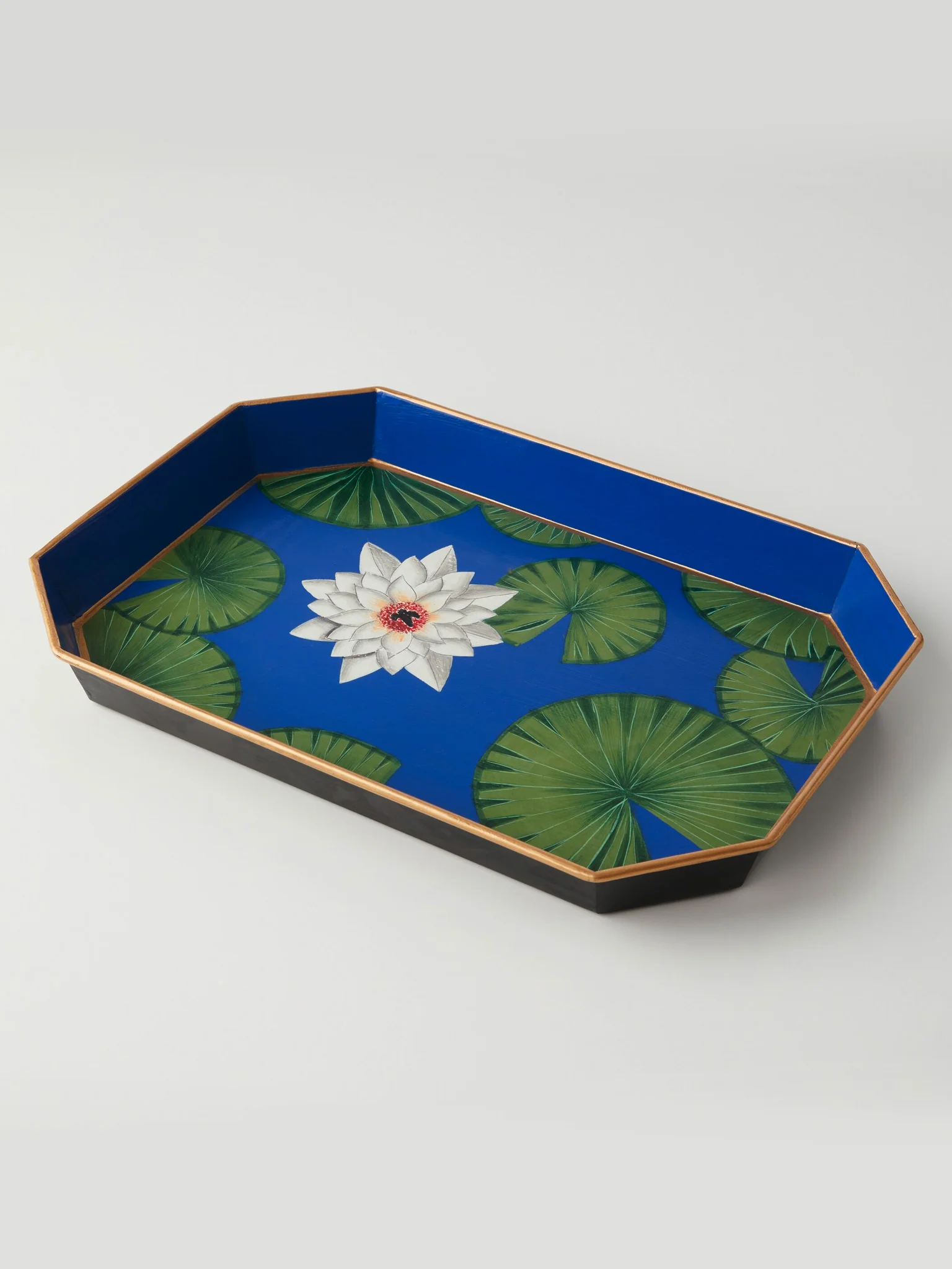 Hand-painted Iron Tray - Lotus Flower - Image 2