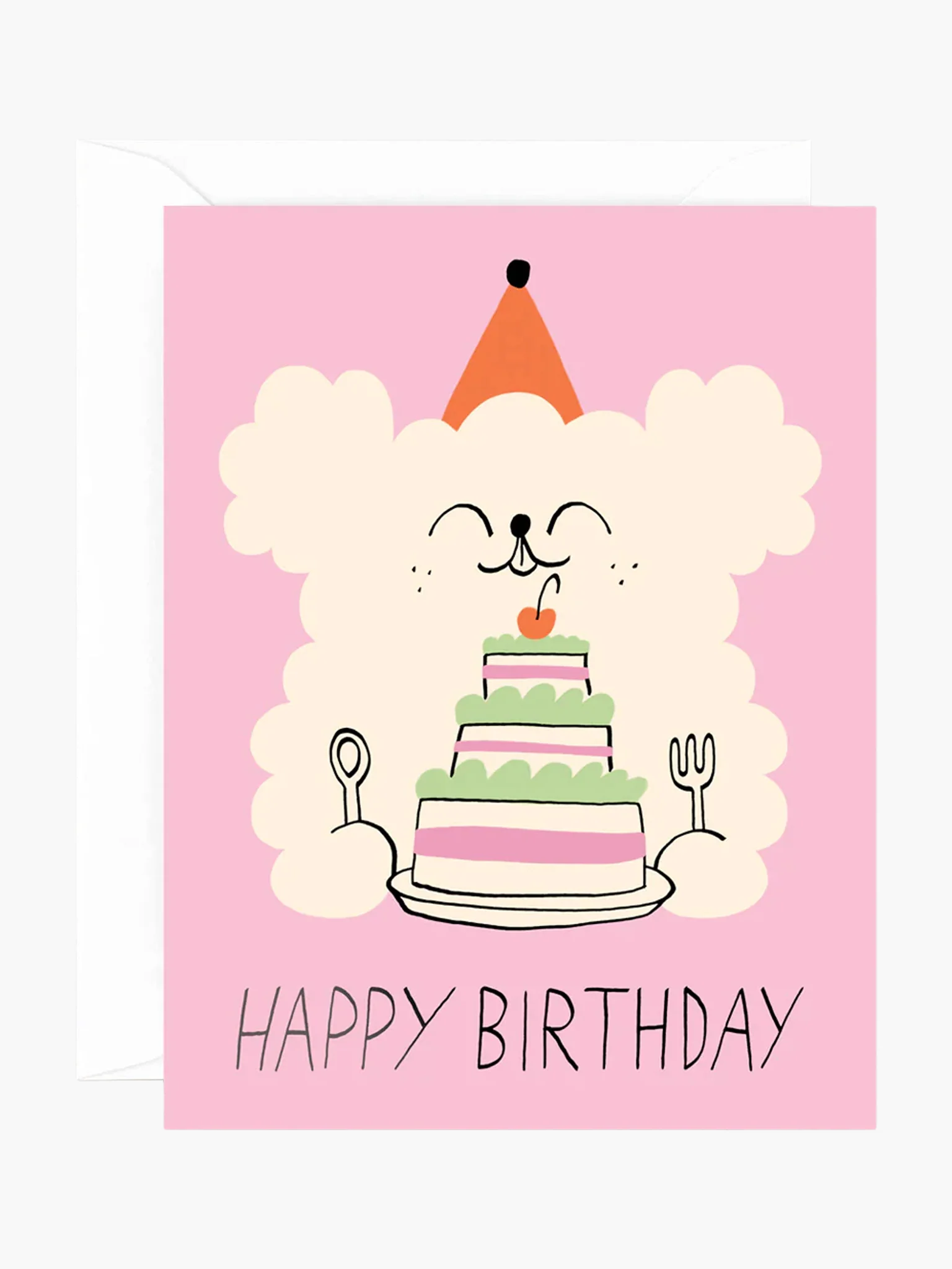 Happy Birthday Dog & Cake Birthday Card x Odile Ferraille