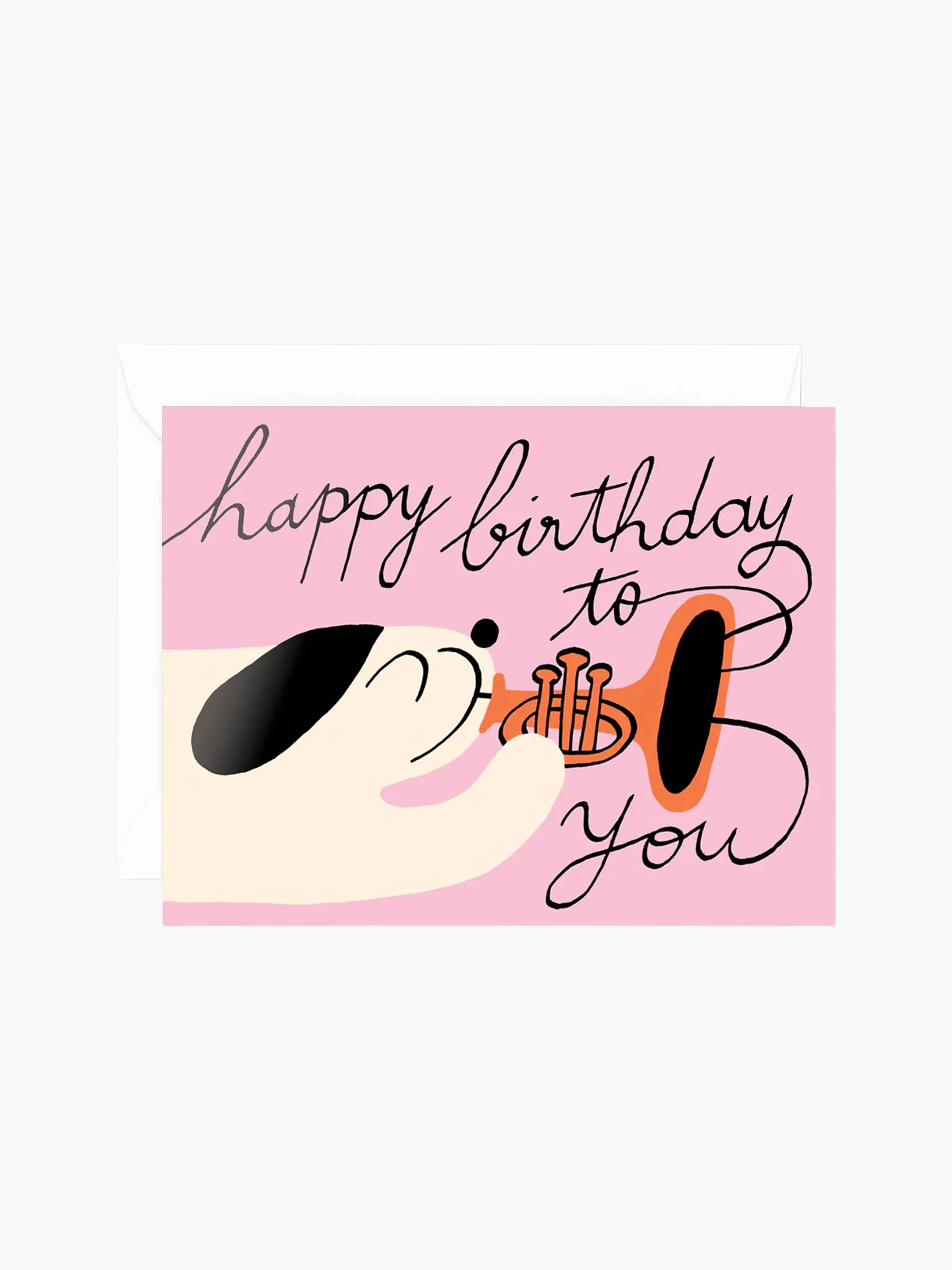 Happy Birthday Dog & Trumpet Card x Odile Ferraille