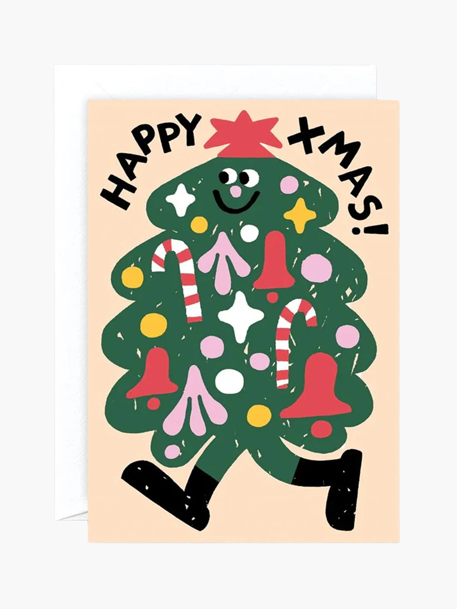 Happy Xmas Tree Embossed Card x Cari Vander Yacht