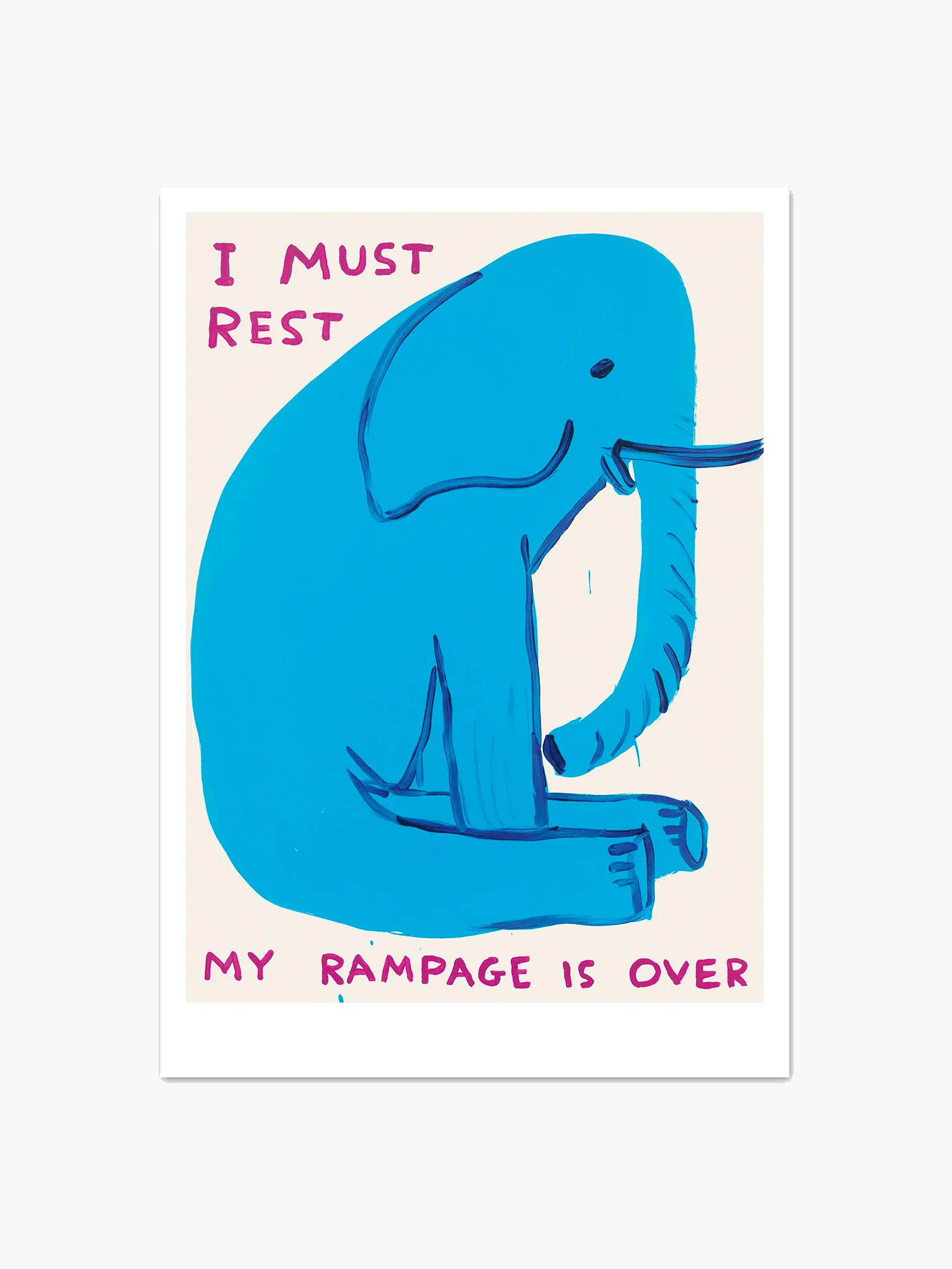 I Must Rest Elephant Postcard (A5) x David Shrigley