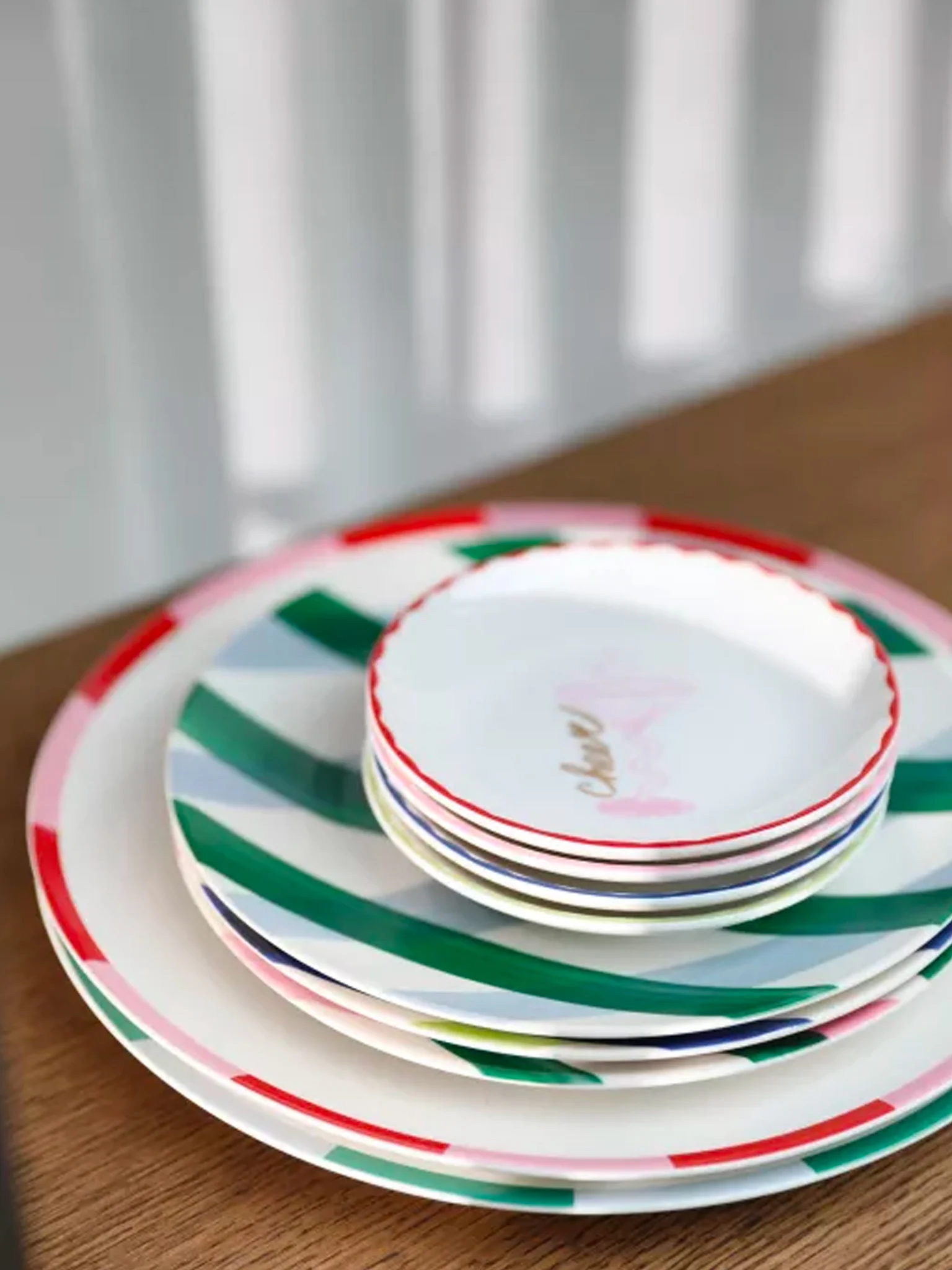 Large Bliss Plate - Green & Pale Blue (Set of 2) - Image 2