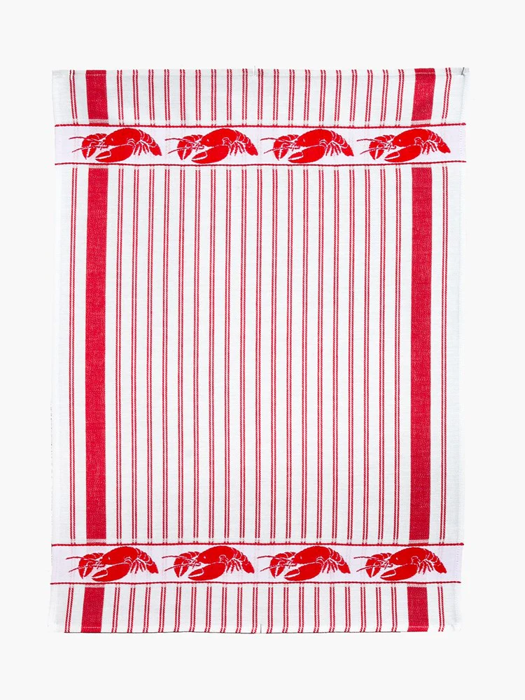 Linen & Cotton Tea Towel - Lobster - Image 2