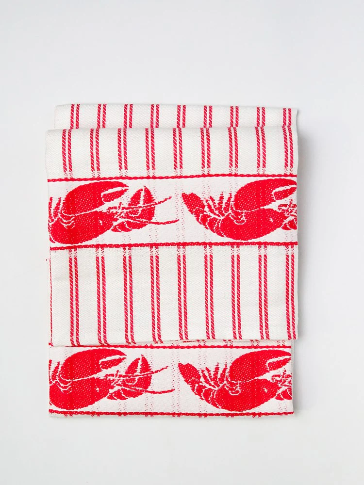 Linen & Cotton Tea Towel - Lobster - Image 3