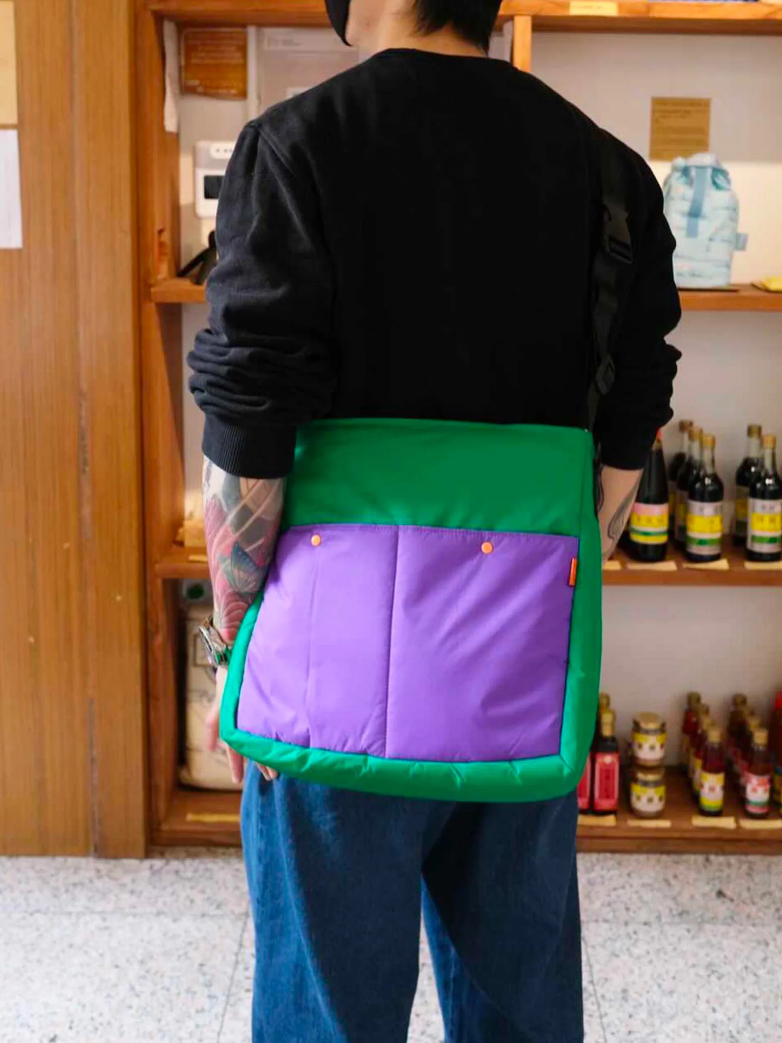 Lively Tote Bag - Green & Purple - Image 7