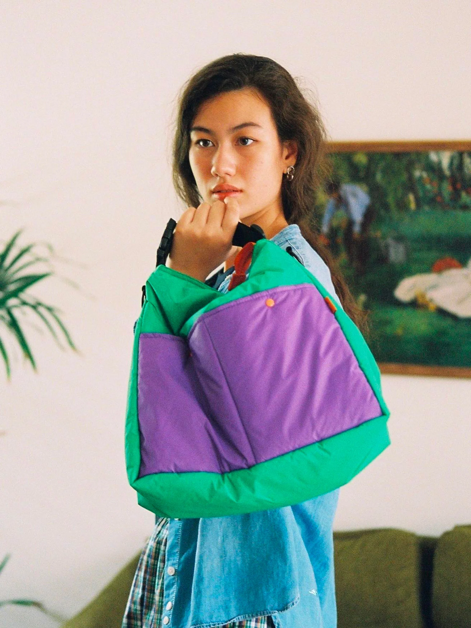 Lively Tote Bag - Green & Purple - Image 8