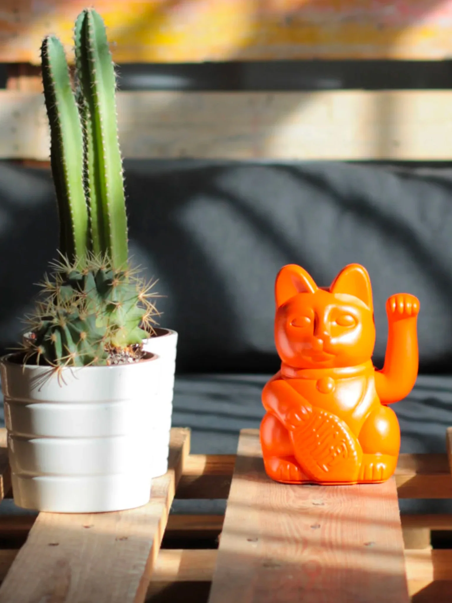 Lucky Cat Maneki-neko - Orange - Image 2