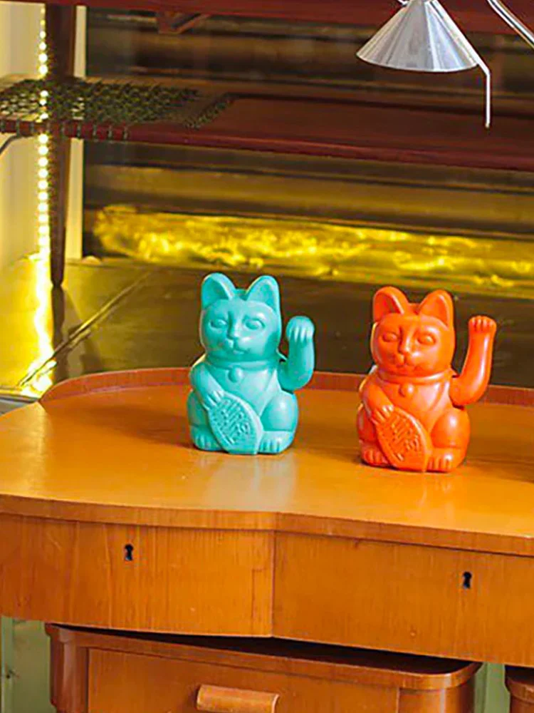 Lucky Cat Maneki-neko - Turquoise Aqua - Image 2