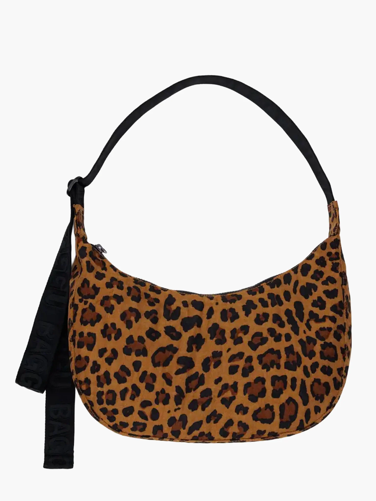 Medium Nylon Crescent Bag - Leopard