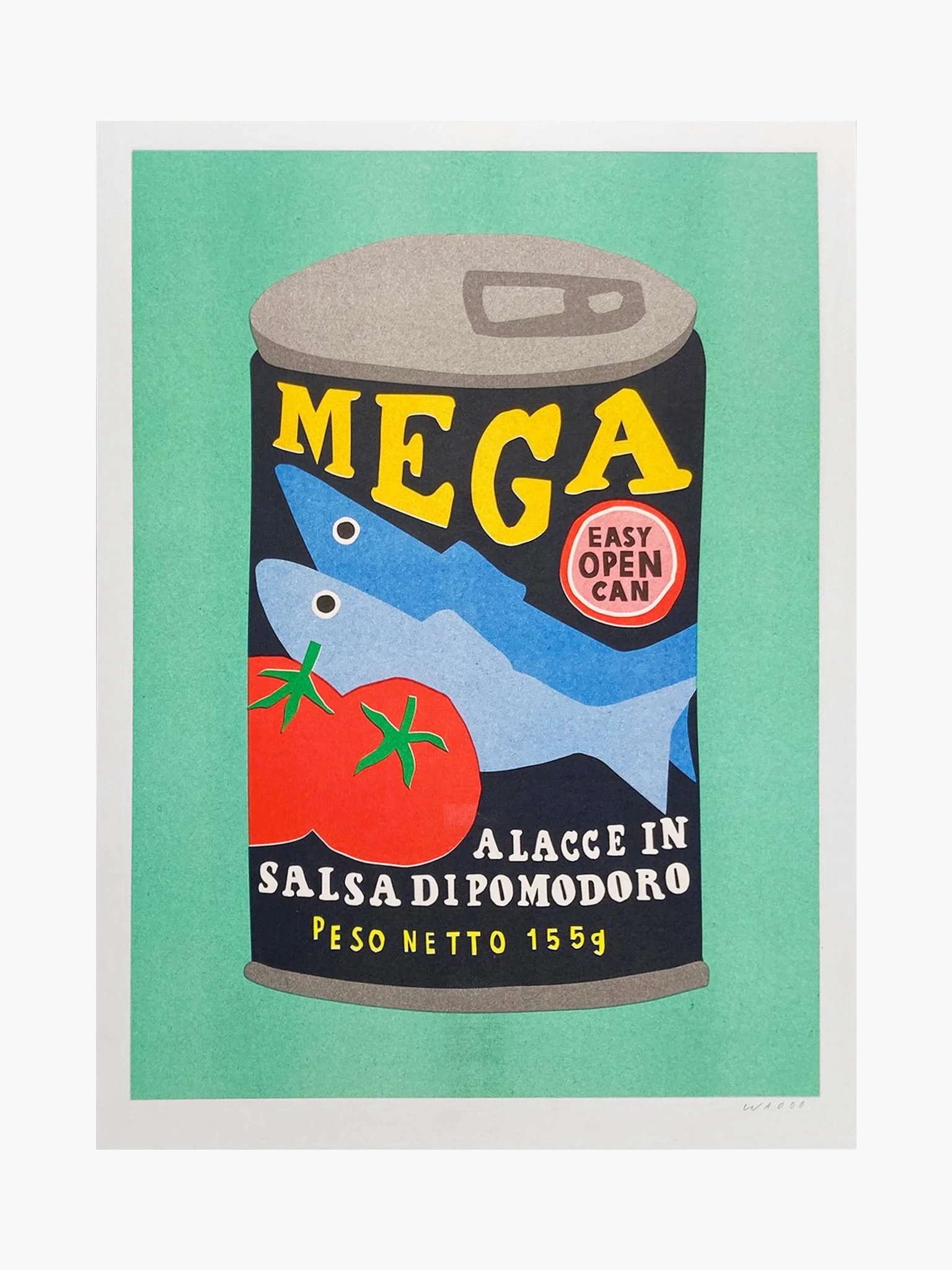 Mega Sardines Can - Risograph Print (30x40cm)