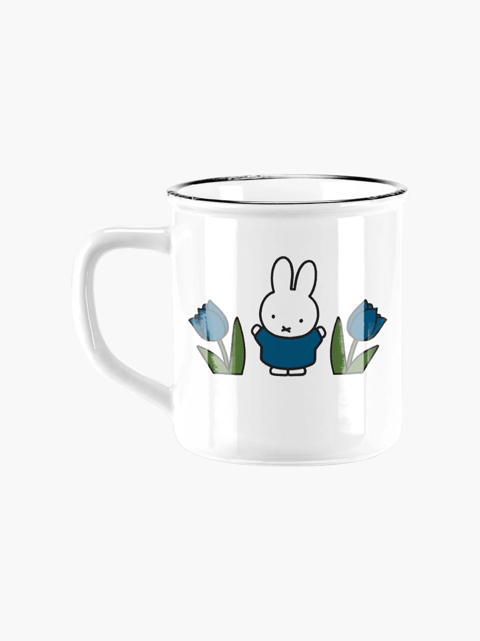 Miffy Retro Ceramic Mug - Tulips Blue