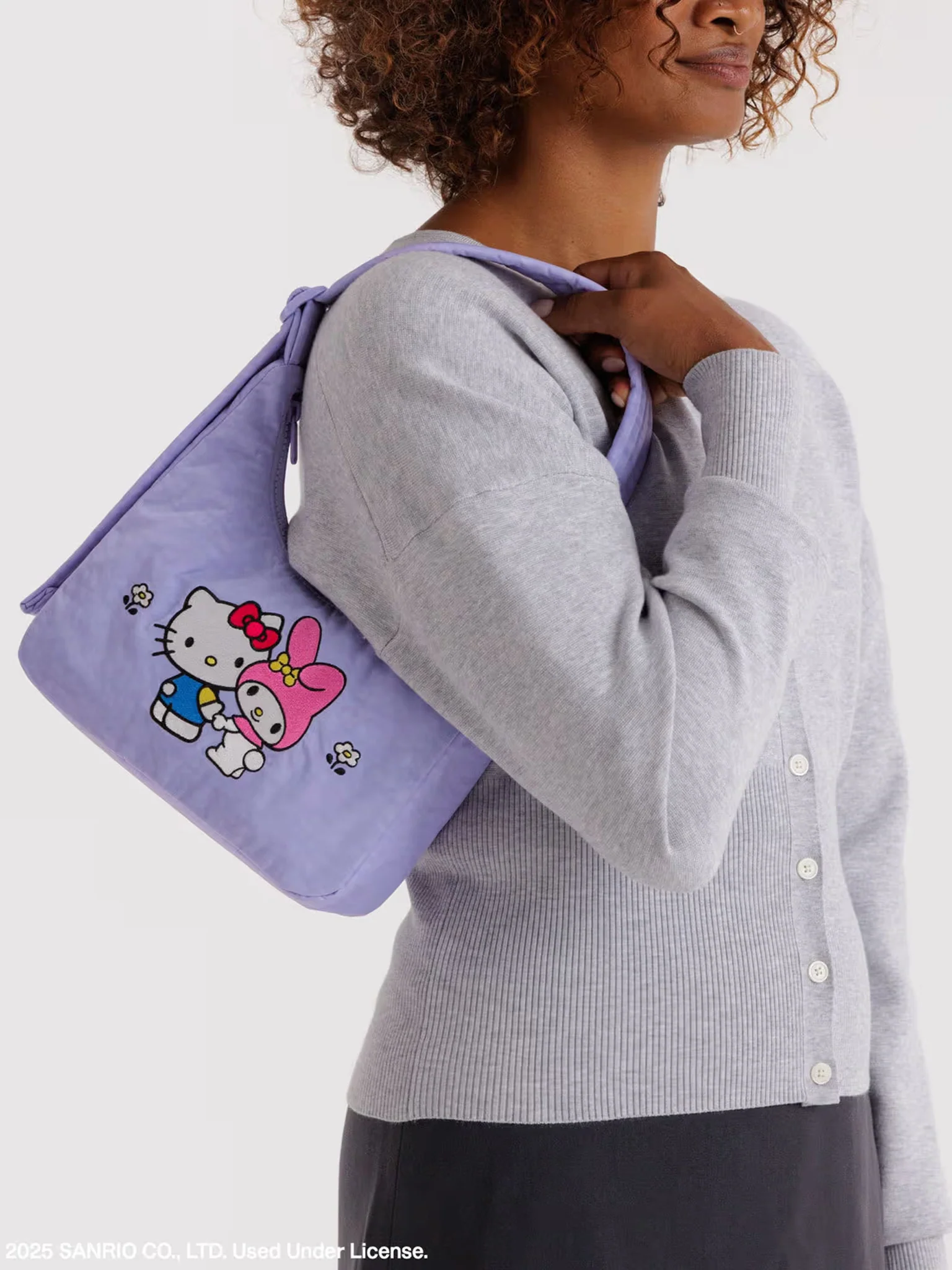 MINI Nylon Shoulder Bag - Embroidered Hello Kitty & My Melody - Image 2