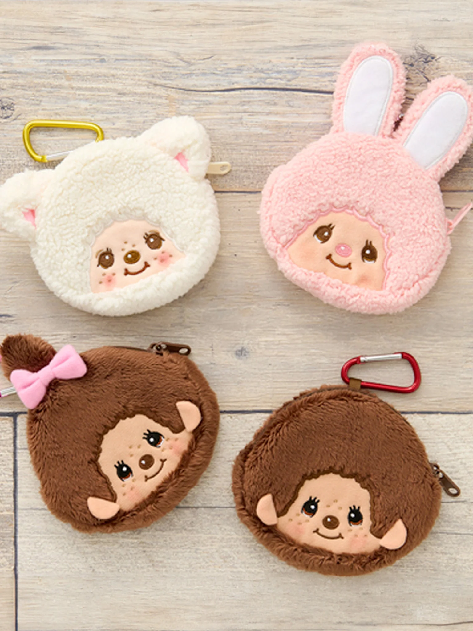 Monchhichi Zip Pouch with Carabiner - Chamu - Image 4