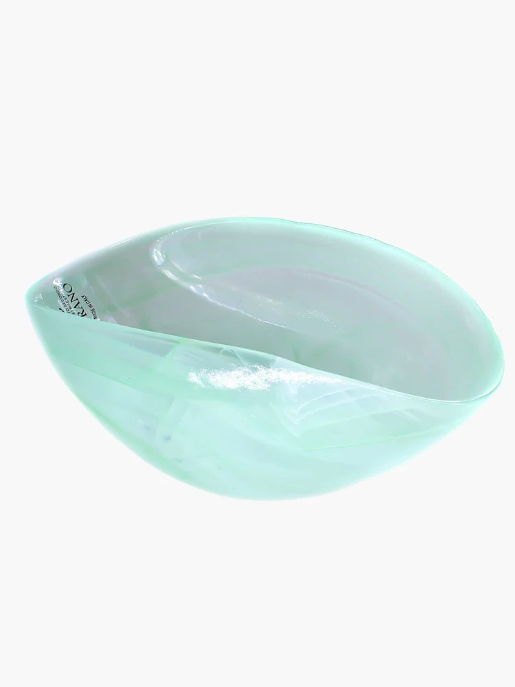 Murano Iris Arched Bowl (22cm) - Spring Green