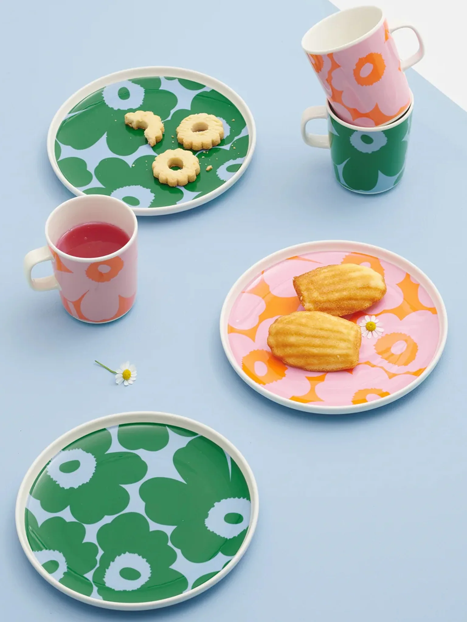 Oiva / Unikko Plate - Green & Blue (20cm) - Image 2