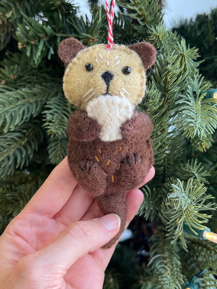 Otter Felt Ornament - Image 3