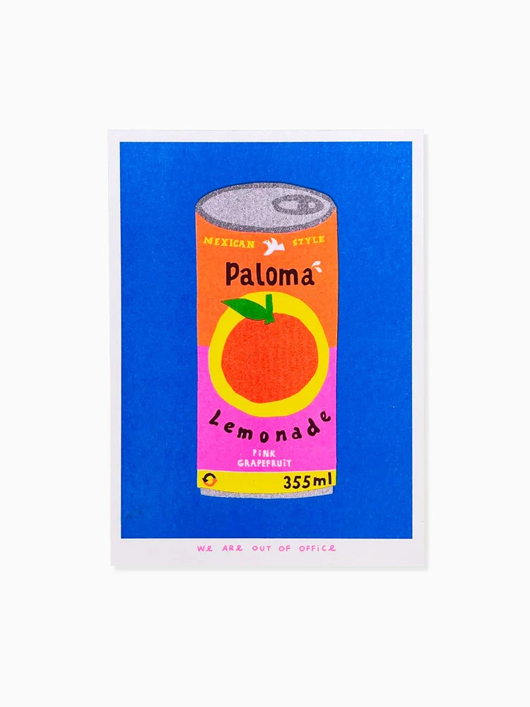 Paloma Lemonade Can - Risograph Print (13x18cm)