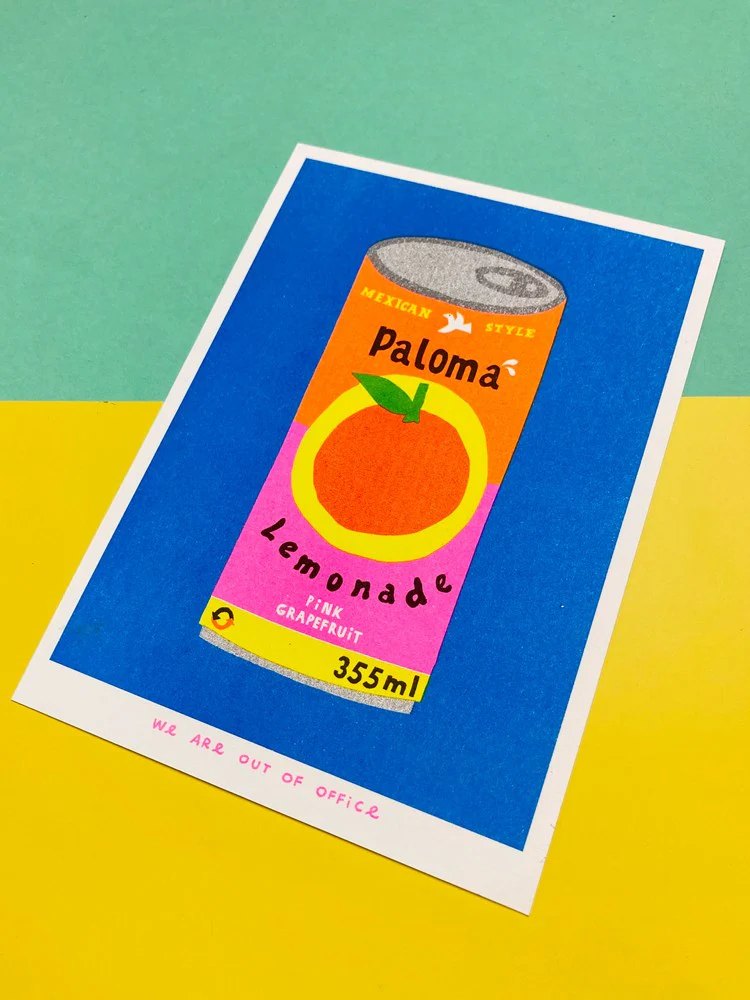Paloma Lemonade Can - Risograph Print (13x18cm) - Image 2
