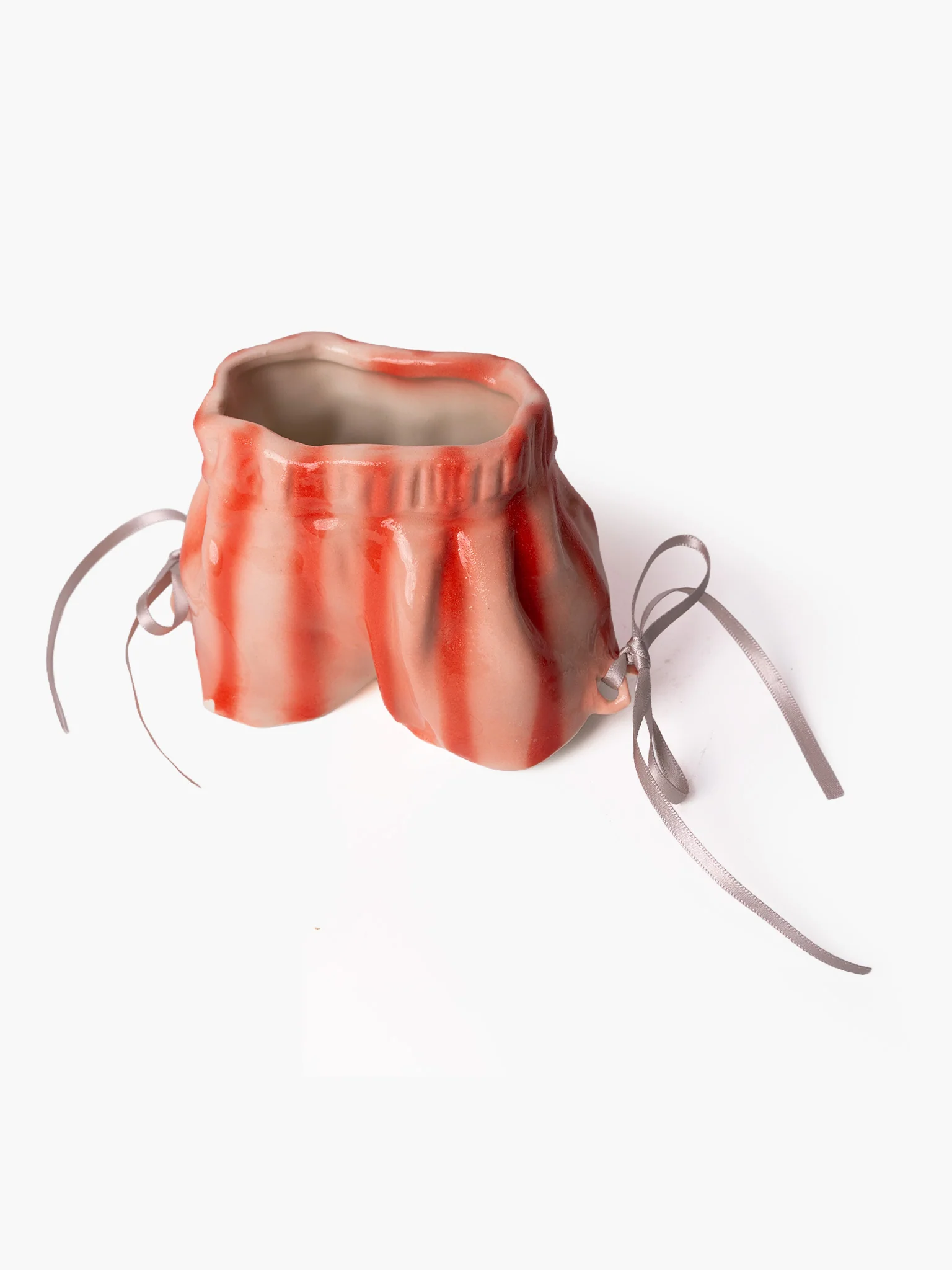 Pantstripes Pot/Vase - Red (Hands x Albatross Ceramic)